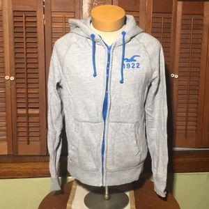 Hollister men’s zipper hoodie gray